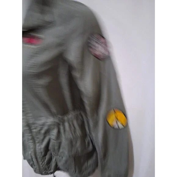 Ashley Jacket Womens M Olive Green Utility Collection Military Full Zip Patches - Picture 4 of 8